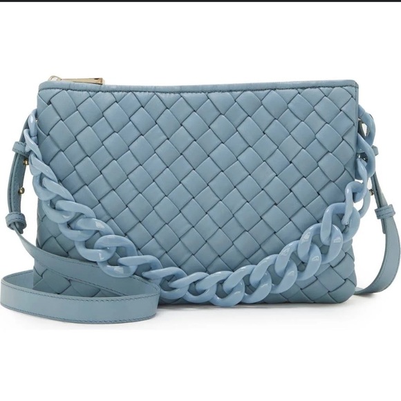 Vince Camuto Handbags - Vince Camuto NEW Adyna Leather Crossbody Purse with Chain Cerulean Blue